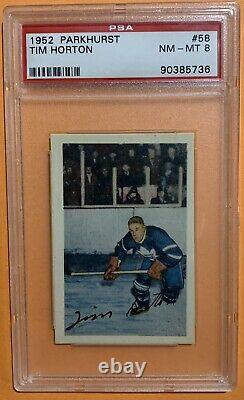 1952 Parkhurst #58 Tim Horton Psa 8 Rc Toronto Maple Leafs Vintage Hockey