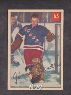 1954-55 Parkhurst Johnny Bower Rookie Card #65 Vintage Hockey Card