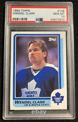 1986 Topps #149 Wendel Clark Rookie Card PSA 10 Gem Mint. Toronto Maple Leafs
