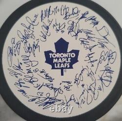 1992-1993 Toronto Maple Leafs Stamped On Signatures Team Signed Vintage Puck