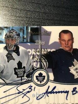 1999-00 Topps Premier Plus Club Signings Curtis Joseph/Johnny Bower Auto Leafs