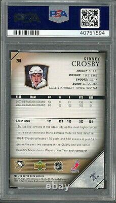 2005 Upper Deck #201 Sidney Crosby Young Guns PSA 10 RC