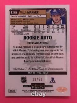 2016 17 OPC Platinum Red Prism Rookie Mitch Marner RC Autograph /50 Leafs Rare