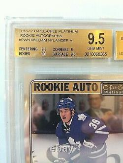 2016-17 William Nylander OPC O-PEE-CHEE Rookie Auto RC Autograph BGS 9.5/10 with10