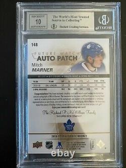 2016 Mitch Marner SP authentic Rookie Materials Jersey Patch auto /100 BGS 8.5
