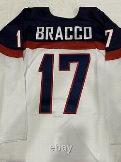 2017 Iihf Game Used Game Worn Team USA Jeremy Bracco World Junior Jersey Meigray