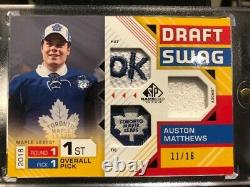 2018-19 Upper Deck SP Game Used Draft Swag 1st overall pick Auston Matthews /16