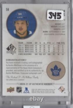 2020-21 Limited Autographs Auston Matthews Auto Toronto Maple Leafs #58