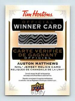2021-22 UD TIM HORTONS AUSTON MATTHEWS RELICS JERSEY REDEMPTION Hockey Card Rare