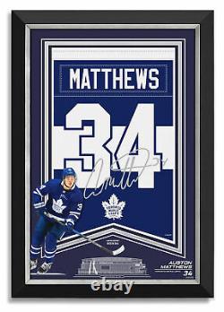 Auston Matthews Facsimile Signed Toronto Maple Leafs Jersey Banner Museum Frame