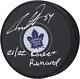 Auston Matthews Toronto Maple Leafs Signed Hockey Puck with 21/22 Richard Insc