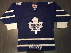 Authentic 1997-99 Nike Toronto Maple Leafs Blue NHL Hockey Jersey Sz 44 Signed