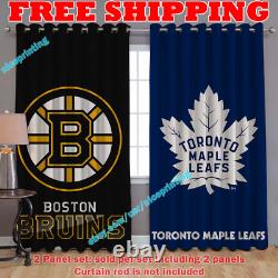 Boston Bruins vs. Toronto Maple Leafs House Divided Window Curtains NHL 2022 NEW