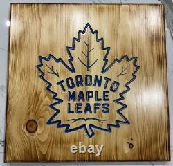 Custom Toronto Maple Leafs Engraved Wood Epoxy Hanger
