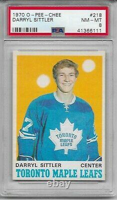 Darryl Sittler 1970 O-Pee-Chee Rookie Card Toronto Maple Leafs PSA Graded 8