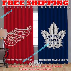 Detroit Red Wings vs. Toronto Maple Leafs House Divided Window Curtains NHL 2022