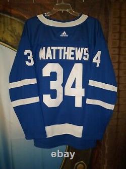 EUC Toronto Maple Leafs adidas Auston Matthews Authentic Pro Jersey Blue Size 54