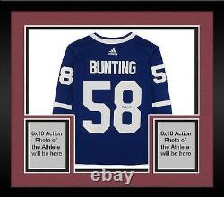 Framed Michael Bunting Toronto Maple Leafs Signed Blue Authentic Jersey