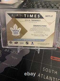 JOHN TAVARES 2019-20 SPA Update Sign Of The Times Inscribed Auto Maple Leafs