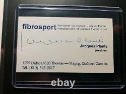 Jacques Plante Fibrosport Autograph Business Card Photo Original Envelope