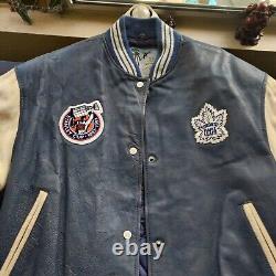 Leather hockey Jacket RedWings LA Kings Boston Phil Chicago St Lou Canada