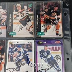 Lot Of 12 Signed Hockey Cards Boston Bruins, Philly Flyers, Toronto Maple Leafs