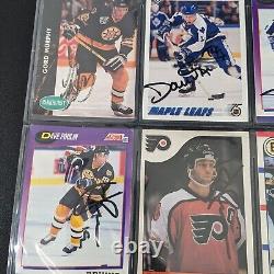 Lot Of 12 Signed Hockey Cards Boston Bruins, Philly Flyers, Toronto Maple Leafs