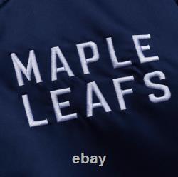 Men Toronto Maple Leafs Mitchell & Ness Navy Heavyweight Satin Full-Snap Jacket