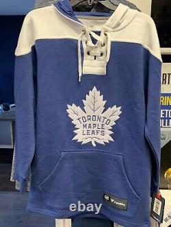 Men's 2019 Toronto Maple Leafs Blue/White Breakaway Lace-Up Pullover Hoodie