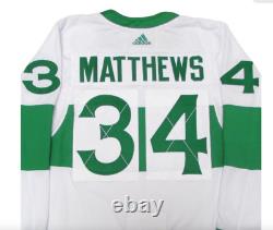 Men's NHL Toronto Maple Leafs Authentic St Pats Austin Matthews Jersey 42