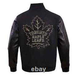 Men's Pro Standard Toronto Maple Leafs Black & Gold Full-Zip Varsity Jacket