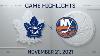 NHL Highlights Maple Leafs Vs Islanders Nov 21 2021