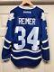 NHL Hockey Toronto Maple Leafs James Reimer #34 Sewn Jersey Small Reebok Blue