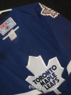 NHL Hockey Vintage 1990s Toronto Maple Leafs Sewn Jersey Medium Blue CCM Maska