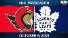NHL Pre Season Highlights Senators Vs Maple Leafs Oct 9 2021
