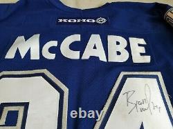 NHL Toronto Maple Leafs Bryan McCabe Signed Blue Koho 6100 Hockey Jersey 52