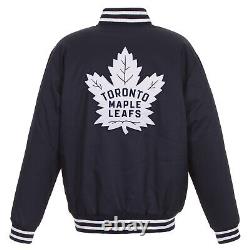 NHL Toronto Maple Leafs Poly Twill Jacket Embroidered Patch Logos JH Design Navy