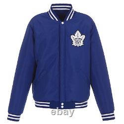 NHL Toronto Maple Leafs Reversible Fleece Jacket PVC Sleeves 2 Front Logos Royal