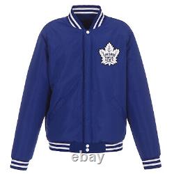 NHL Toronto Maple Leafs Reversible Fleece Jacket PVC Sleeves Embroidered Patches