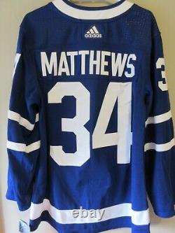 New Auston Matthews Authentic Adidas Toronto Maple Leafs Blue Jersey Small 46