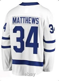 New Men's Toronto Maple Leafs Auston Matthews Fanatics White Away Jersey-Medium