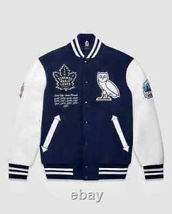 OVO X Roots X Toronto Maple Leafs Varsity Jacket