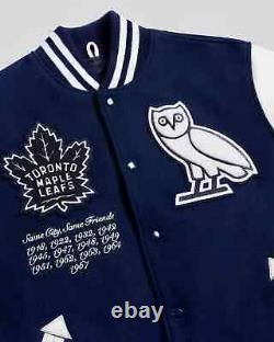 OVO X Roots X Toronto Maple Leafs Varsity Jacket