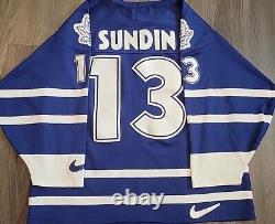 RARE TORONTO MAPLE LEAFS MEMORIES & DREAMS MATS SUNDIN #13 NIKE JERSEY Sz Large