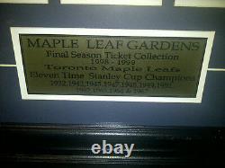 Rare! Toronto Maple Leafs Framed Final Season Tickets Maple Leaf Gardens 1998/99