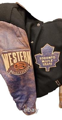 Rare Vintage -Jeff Hamilton Jacket Toronto Maple Leafs Nhl Hockey Leather