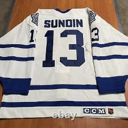 Signed CCM Authentic Mats Sundin Toronto Maple Leafs NHL Jersey Vintage White 52