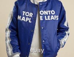 TORONTO MAPLE LEAFS Starter Snap Down Jacket BLUE Size Large