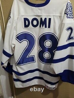 Tie Domi Retro Toronto Maple Leafs White Autographed Jersey Size Large