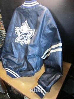 Toronto Maple Leaf Hockey Club Leather Jacket-(Vintage)-RARE-Roots-1970's